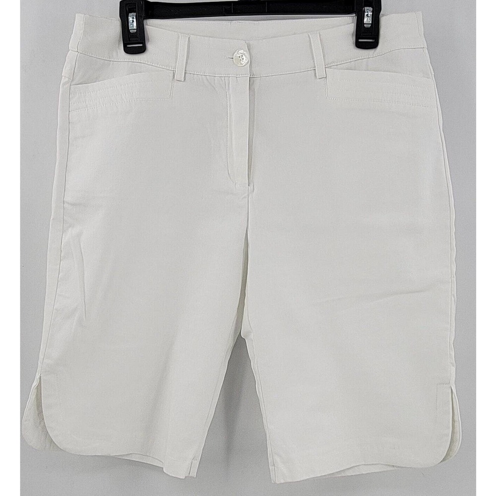 Anthonys Resort Wear Shorts Size 10 Women's White Bermuda Strechy Comfy